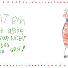 "Mein Opa ist ein Rennter, aber der kann gar nicht rennen, bloß spazieren gehn!" Illustration eines Großvaters.