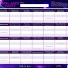 Ein Spielfeld mit Kategorien und leeren Feldern zum Ausfüllen, Thema: Schlagerparty. Oben steht "STADT LAND SCHLAGER PARTY".