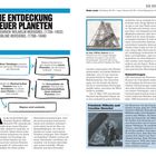 **Die Entdeckung neuer Planeten**  
**Neue Teleskope erlauben genauere Beobachtung.**  
**Uranusbahn gestört, legt Gravitations­einfluss nahe.**  
**Friedrich Wilhelm und Caroline Herschel.**  
Illustration: Person beobachtet Himmelskörper.