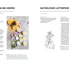 "Lippenbalsam bei Herpes" links, "Natürlicher Lufterfrischer" rechts. Zutaten und Zubereitungen beschrieben. Illustration rechts.