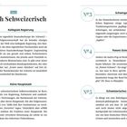 "Top 5 Typisch Schweizerisch" beschreibt Aspekte wie die kollegiale Regierung, keine Hauptstadt, Schwingen, Patent Ochsner, Idiotikon.
