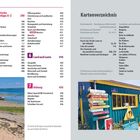 Seite 10: "5 Praktische Reisetipps A–Z", "6 Land und Leute", "7 Anhang". Seite 11: "Kartennverzeichnis". Zwei Fotos unten.