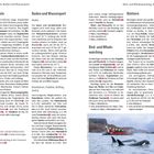 Angeln, Baden und Wassersport. Texte über Angelgebiete, Baden, Bird- und Whalewatching, Klettern, und andere Aktivitäten.