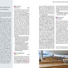 Texte erwähnen Alvar Aalto, Parlament (Eduskunta), Zentralbibliothek Oodi und Konzerthaus Musiikkitalo. Unten sind moderne Sitzbereiche.