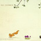 „DAS SIND WIR ALLE ZUSAMMEN! Male hier all deine Freunde...“ Illustration von Tieren, Blumen und Ästen.