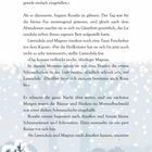 Text handelt von Rosalie, Lavendula und Magnus. Schneefall beginnt. Unten ist eine winterliche Illustration mit Schneemann.