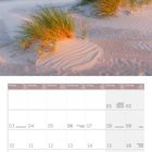 Kalenderblatt für Mai 2027, darunter Dünenlandschaft mit Grasbüscheln bei Sonnenuntergang.