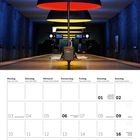 Kalenderblatt für Mai 2027. Oben große Lampen in einem modernen Bahnhof, unten ein Monatskalender mit Feiertagen.