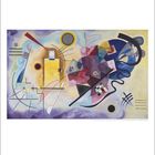 17. © VG Bild-Kunst. Abstrakte Formen und Farben. Kurven, Linien, Kreise und Rechtecke in Gelb, Blau, Rot und Schwarz.