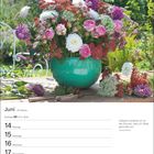 Juni 24. Woche, Zwillinge 21.5.–20.6.; Claude Monet: Vielleicht verdanke ich es den Blumen, dass ich Maler geworden bin. Blumenarrangement in grünem Topf.