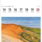 14-20 Juni, Kalenderwoche 24, Bild: "Morgendämmerung am Morsum Kliff", zeigt Küste und Meer.