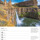 Juni, 24. Woche, Zwillinge, Juni-Kalender mit Daten, Palouse River stürzt an steilen Klippen, Landschaft in Washington.