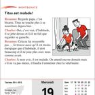 *Wortschatz: Titus est malade! Mercredi 19 Mai.* Illustration: Kind mit Hund und Futterschale.