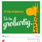 "I have measured. I am great." Illustration: Giraffe. Date details: "6 Thursday Ascension Day May. 20.4–20.5. Week 18."