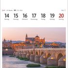 Juni, 24. Woche, 21.5. - 20.6.: 14-20, Montag bis Sonntag. Puente Romano und Mezquita-Catedral de Córdoba, Andalusien.