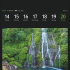 Kalender: Juni, Woche 24, 14.-20., Foto eines grünen Wasserfalls bei Banyumala auf Bali, Indonesien.