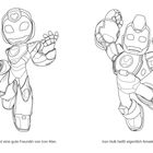 "Iron Heart ist eine gute Freundin von Iron Man. Iron Hulk heißt eigentlich Amadeus Cho." Zwei Comicfiguren in Rüstungen.