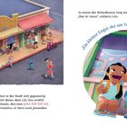 Texte: „Das ist Amor“, erklärte Lilo. „Ein kleiner Engel, der am Valentinstag Liebe verbreitet.“  
Illustration: Lilo und Stitch betrachten ein Schaufenster.