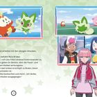 Rory und Liko kämpfen mit Pokémon, die erschöpft zu Boden sinken. Menschen schauen überrascht zu.