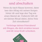 „Tür zu und abschalten“ steht oben. Darunter Anregungen zum Entspannen nach der Arbeit. Ein Buch mit Lotusblume unten.