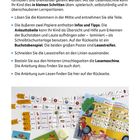Zum Umgang mit dem Heft. Ausschnitte und Anlaut-Tabelle zeigen Buchstaben und Bilder. Schere und Klebeband sind sichtbar.