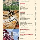 Inhaltsverzeichnis: Vorwort, Land und Leute, Geographie, Geschichte, Politik, Sprache, Architektur, Essen und Trinken. Drei Bilder: eine Burg, Höhlenmalerei, bunte Straße.