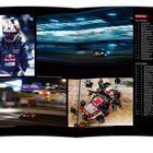 05:00 Uhr. Top 15 Overall-Rangliste und Klassensiegerliste. Rennfahrer in Uniform, Autos in Bewegung und Boxenstopp.