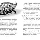 Seite 72 zeigt einen Mann, eingeklemmt von einer Autotür und schreit Schmerz aus. Eine Comic-Zeichnung illustriert die Szene.