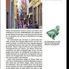 Der Text beschreibt die Altstadt Kölns und verweist auf den Kallendresser am Alter Markt Nr. 24. Eine historische Gasse ist abgebildet.