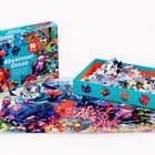 "Abenteuer Ozean", 48 Teile Puzzle mit Ozeanmotiven, bunte Unterwasserwelt mit Fischen und Korallen.