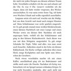 Seite 9. Text beschreibt einen Morgen mit einem lauten Wecker um 8 Uhr und einem ersten freien Tag. Eine einfache Wohnungseinrichtung.