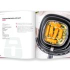 Links: "Fischstäbchen-Auflauf", Rezept mit Zutaten und Anleitung. Rechts: Fischstäbchen auf Spinat in einer Auflaufform.