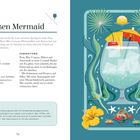 "Drunken Mermaid" Cocktail-Rezept mit Zutaten und Zubereitung. Illustration rechts zeigt einen Cocktail mit Meerjungfrauen.