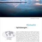 Vorderseite: 11. Januar Montag. Rückseite: Spitzbergen. Bild eines schneebedeckten Berges, der sich in klarem Wasser spiegelt.