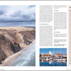 "Zwischenstopp: Ruibjerg Knude. Links: 2019 Leuchtturm versetzt. Unten: Hygge in Hafenort Sæby. Küste mit Leuchtturm."