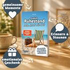 „Endlich Ruhestand – Man lernt nie aus“, Strandstuhl, Koffer. Gemeinsame Momente, Erinnern & Staunen, emotionales Geschenk.