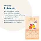 Text: Wandkalender, 12 ausgewählte Motive, Platz für Notizen, naturbelassenes Papier. Bild eines Kalenders für 2027.