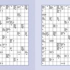 Kreuzworträtsel mit Hinweisen wie: "Gefahrensituation", "Wirkstoff im Tee", "genau; sorgfältig". Nummerierung: 53 und 54.