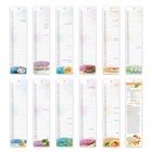 Zwölf Monatsblätter mit Kalendarium. Januar bis Dezember, jeweils mit Bild von Essen oder Szene. Rezeptblatt mit Text.