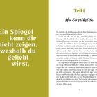 Links: „Ein Spiegel kann dir nicht zeigen, weshalb du geliebt wirst.“ Rechts: „Teil 1 - Hör dir selbst zu“ gefolgt von Fließtext.
