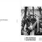 „Moderne Mode muss Bewegung berücksichtigen.“ Unten: Die Schönen und Reichen. Schwarzweißfoto von Menschen auf Bäumen.