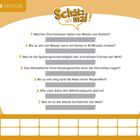 Logo mit Texten: "WILDLIFE EDITION" und "Schätz mal!" Fragen zu Tieren, darunter: Kolibris, Kamele, Fische, Hornmilben, Nasenaffen, Affenbrotbäume, Schildkröten. Tabellen für Name und Punkte unten.