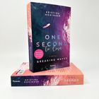 Ein Buchcover mit den Worten: "Kristina Moninger, One Second to Love, A Novel Breaking Waves, English Edition by Forever".