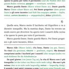 Text auf Italienisch mit deutschen Übersetzungen. Kapitelnummer 6. Ein Text über Dante und Marco mit komischem Vorfall.