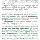 Seite 4, italienischer Text mit deutschen Übersetzungen in grüner Schrift, beschreibt eine Szene mit Personen und einer Katze.