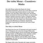 "Der siebte Monat – Countdown-Modus. Dein Baby im siebten Monat: 35 cm, 1-1,5 kg. Haut wird dichter, Lanugohaare verschwinden."