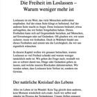 Kapitel 4: "Die Freiheit im Loslassen – Warum weniger mehr ist." Text über loslassen und den natürlichen Lebensrhythmus.