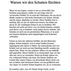 Kapitel 4: Warum wir den Schatten fürchten. Text über Scham, Schuld, Angst und verdrängte Gefühle.