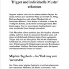 Kapitel 3 behandelt das Erkennen individueller Muster und Trigger bei Migräne sowie den Nutzen eines Migräne-Tagebuchs.