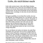 Kapitelüberschrift: "Liebe, die mich kleiner macht". Text über Liebe, die einschränkt, anstatt zu bereichern.
